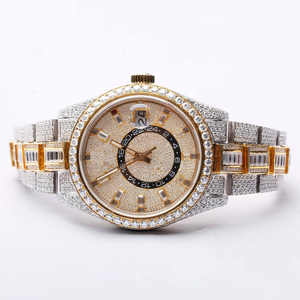 Reloj mecánico de titanio con diamantes cultivados en laboratorio, estilo hip hop, con moissanita VVS, automático, para hombres con estilo. - Product Image 1