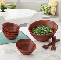 Bol à salade en bois de qualité supérieure, fait main, en bois naturel, pour la maison, la salle à manger, la cuisine, le restaurant et l'hôtel, à prix abordable