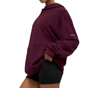 Sweat à capuche personnalisé tendance pour femme, pull décontracté mi-lourd, streetwear, OEM, marque privée, mélange de coton, fournisseur de sweats à capuche personnalisés - Product Image 4