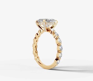 <b>Emerald</b> Cut Moissanite <b>Ring</b> 925 Sterling <b>Silver</b> 14K Gold Plated Elegant Engagement Wedding Party Bridal Promise <b>Ring</b> Gift - Product Image 3
