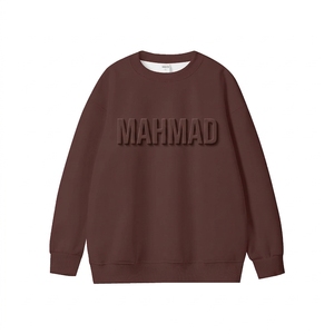 Custom 3D Embossed Hoodie Sweatshirt Cotton Crew Neck <b>Jumper</b> Oversize Custom Prints Embossed Sweatshirts - Product Image 4