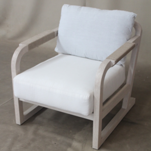 TEAK Collection Solid Teak Wood <b>Frame</b> Chaise Lounge Modern Farmhouse Design with Soft Upholstered Cushion for Living Spaces - Product Image 2