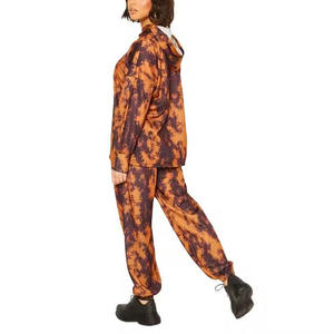 Conjunto Deportivo con Capucha Tie Dye para Mujer, Manga Larga, Corte Holgado, Pantalones Deportivos con Degradado de Color y Bolsillos Laterales, Ropa Casual de Otoño - Product Image 4