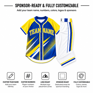 Ensemble de maillots de baseball personnalisables à manches courtes, impression par sublimation, polyester respirant, uniforme pour adultes, nom de l'équipe imprimé - Product Image 2