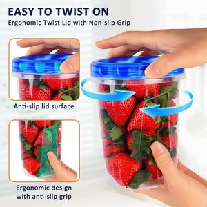 Set di 10 Contenitori per Alimenti Riutilizzabili da 34oz, Ermetici in Plastica con Coperchi a Torsione, per Congelatore e Conservazione Cibo - Product Image 5