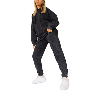 Conjunto Deportivo de 2 Piezas para Mujer, Pantalón y Sudadera con Capucha, 100% Algodón, con Logotipo Personalizado 2026, al Mejor Precio - Product Image 1
