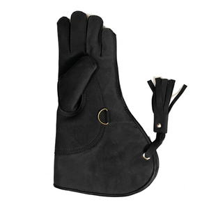 Gants de fauconnerie faits main en cuir véritable, manchette longue, protège-mains de sécurité, double couche de cuir de vachette, vintage, pour l'extérieur, écologiques - Product Image 1