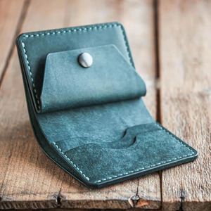 Handmade mens leather <b>wallet</b> bifold slim RFID <b>secure</b> card holder bulk supplier OEM custom branding export for sale - Product Image 4