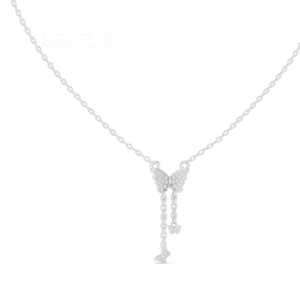 Delicado Collar Lariat con Motivo de Mariposa y Diamantes Cultivados en Laboratorio, Cadena de Oro Sostenible Certificada - Product Image 3