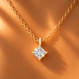 Pendentif en diamant de laboratoire taille princesse, collier solitaire en or massif 14 carats, 0,50-2,00 carats, DEF VVS, certifié IGI, bijoux classiques ODM - Product Image 3