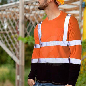 Export Quality <b>Long</b> <b>Sleeve</b> High Visibility Workwear Durable Fabric Reflective Detail For Construction Crews Safety Shirt - Product Image 4