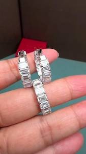 <b>Emerald</b> lab Grown diamonds <b>Stud</b> <b>Earrings</b> gold Pair <b>Earrings</b> with Screw back <b>Earrings</b> for Women & Men Anniversary, hoop <b>earring</b> - Product Image 3