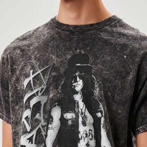 Camiseta de Verano con Estampado Gráfico Personalizado en la Parte Delantera, Holgada, de Manga Corta, 100% Algodón Jersey, Lavado Ácido - Product Image 5