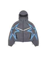 Vêtements de loisirs vintage coupe-vent unis en polyester/nylon, ensemble de survêtement imperméable avec veste et pantalon évasé à empiècements surdimensionnés, unisexe