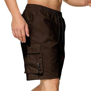 Short cargo décontracté pour homme, marron foncé, tendance, haute qualité, nouveau modèle, doux, léger, personnalisable, multi-poches, pour l'extérieur - Product Image 2