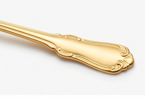 Elegant <b>Gold</b> Plated <b>Spoon</b> With Ornate Handle High Mirror Polish Flatware Set For Kitchen Use And Hotel Use - Product Image 2