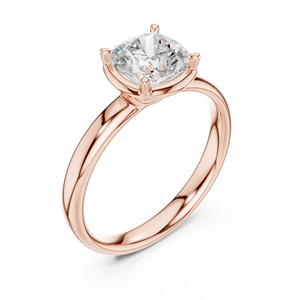 Rose Gold <b>Cushion</b> Cut Solitaire Engagement <b>Ring</b> Classic Four Prong Diamond Style Elegant Fine Jewelry - Product Image 3
