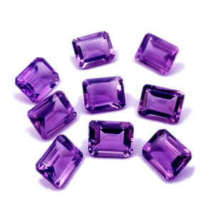 Pierres précieuses améthyste violette 100% naturelle, taille émeraude, rectangulaires, en vrac, pour la création de bijoux, en provenance d'Inde, vente en gros, sur mesure, nouvelle arrivée - Product Image 6
