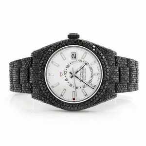 Luxury Iced Out Moissanite <b>Watch</b> <b>Black</b> Automatic Mechanical Diamond Bust Down Hip Hop Stainless Steel Wristwatch - Product Image 1