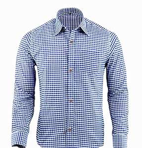 Chemise bavaroise bleue pour hommes, en coton, à manches longues, pour l'Oktoberfest, du S au 4XL - Product Image 1