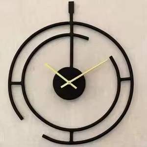 Luxury Modern Geometric Wall <b>Clock</b> Black Metal Web Wire Design Silent Timepiece for Creative Home Office Wall Decor Art - Product Image 1