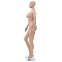 Maniquí Femenino Beige de Cuerpo Completo con Cabeza, en Pose de Pie, Modelo de Plástico para Exhibición de Ropa, 70.9 Pulgadas, Estilo Seductor