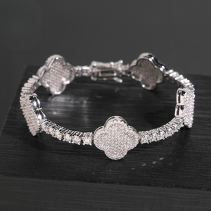 Moissanite <b>Charm</b> <b>Bracelet</b> 925 Sterling <b>Silver</b> Brilliant Cut Micro Insert Gold Rhodium Rose Gold Plated Gift Engagement Party - Product Image 6