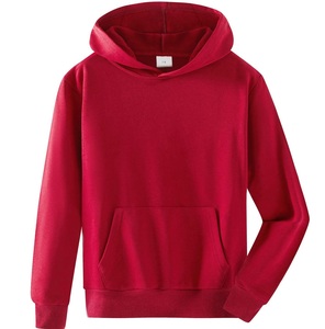 Sweat à capuche en molleton de coton couleur bordeaux uni, petite taille, pour enfants, avec poches, respirant, personnalisable, pour garçons - Product Image 1