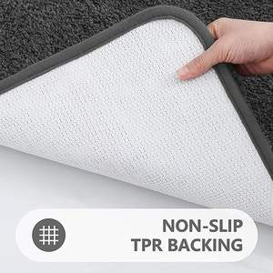 Alfombra para la Entrada del Hogar, Dormitorio, Baño, Cocina, Sala de Estar, Alfombrilla Antideslizante (Alfombra para Dormitorio, Alfombra Gris de 16x24 Pulgadas) - Product Image 2