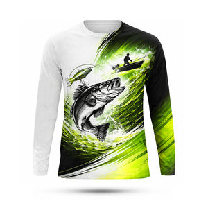 Nouveau maillot à manches longues pour homme, 100% polyester, UPF50+, antibactérien, respirant, séchage rapide, léger, col rond - Product Image 3