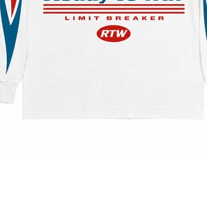 T-shirt à manches longues pour homme RTW, blanc, design racing, col rond, jersey imprimé sportif, coupe ajustée - Product Image 5