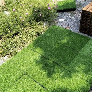 Dalles de terrasse en gazon artificiel 300x300x24mm, imperméables, carrées, pour extérieur/intérieur, maison et jardin, terrasse, cour arrière, décoration - Product Image 4