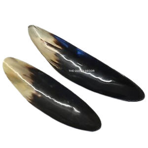 Juego de 2 Cuencos de Servir Ovalados de Cuerno, Hechos a Mano, de Calidad Tradicional, para Hogar, Hotel, Cocina - Product Image 1