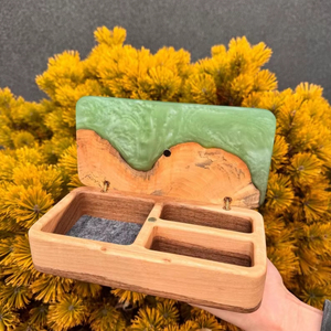 Caja de Joyería de Resina Epoxi de Lujo, Caja de Joyería de Resina Epoxi con Logotipo Personalizado, Caja de Joyería de Resina Epoxi Elegante y Accesorios - Product Image 1