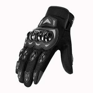 Gants de moto unisexes en cuir à prix d'usine pour l'été, utilisation sportive en extérieur, imperméables, compatibles écran tactile, design à doigts complets - Product Image 4