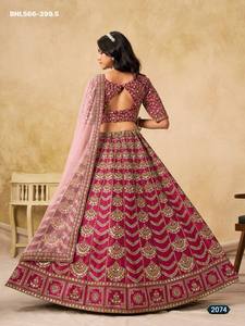 Conjunto de Lehenga Choli y Dupatta de Seda Artística de Alta Calidad con Bordado, para Bodas, Moda Femenina, Fabricante y Exportador Indio - Product Image 5