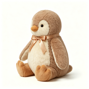 Peluche de pingüino, Pingüino de peluche, Peluche suave de pingüino, Peluche de pingüino marrón, Juguete de peluche para abrazar de pingüino - Product Image 1