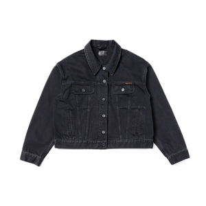 New 2026 Berit Unisex Regular Denim Jacket Asphalt Black Custom Vintage Wash Streetwear Casual OEM Low MOQ Manufacturer Knitted - Product Image 1