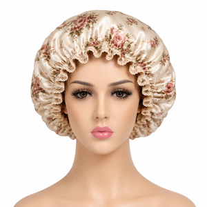 Bonnet de nuit en satin Loviaal pour femme, bleu, réglable, élastique, protection des cheveux, usage domestique décontracté, printemps-été, 54-56 cm - Product Image 1