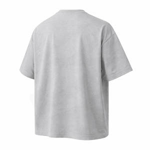 เสื้อยืดคอกลมแขนสั้นผ้าคอตตอนหนา 200gsm สีพื้นลำลองสำหรับผู้ชายไซส์ใหญ่ รับผลิตแบบ Private Label - Product Image 3