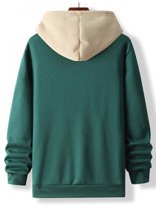 Sudadera con Capucha Verde para Mujer, con Cualquier Estampado, de Algodón y Fibra de Bambú, Informal, para Otoño, con Logotipo Frontal, Bolsillos, Transpirable - Product Image 3