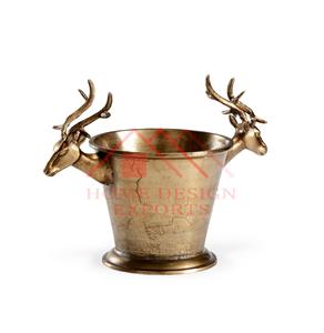 Accueil Hôtels et restaurants Décor Metal Aluminium Beverage Ice Tub for Christmas Party Antler Handle Champagne Ice Bucket - Product Image 1