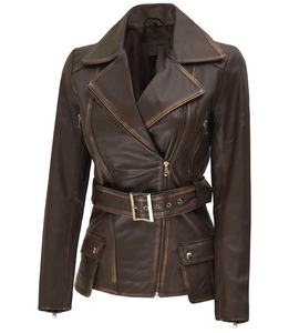 Veste de motard vintage en cuir véritable pour femme, personnalisée, brodée, imperméable, respirante et coupe-vent, de qualité supérieure - Product Image 1