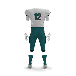Conjunto de Uniforme de Fútbol Americano Personalizado al por Mayor – Jersey Sublimado Blanco y Verde con Pantalones a Juego |   Uniformes Personalizados para Equipos - Product Image 3