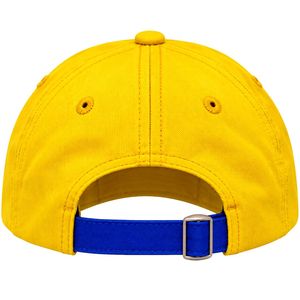 Gorra de Béisbol para Mujer, Color Amarillo y Azul Rey, con Logotipo Bordado de Poodle, Estilo Desgastado, Visera Curva Ajustable, Informal, para Exteriores - Product Image 4
