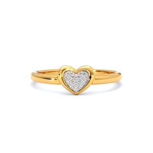 Bague minimaliste en forme de cœur avec diamant naturel en argent sterling 925 plaqué or pour femmes - Product Image 2
