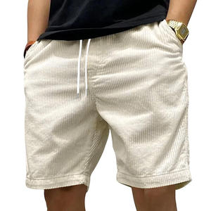 Pantalones cortos de pana para hombre, pantalones cortos informales con cordón amarillo, mezcla de algodón, ropa de calle de verano, pantalones cortos de playa cómodos - Product Image 6