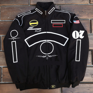 Men 100 Percent Cotton Canvas Casual Stand Collar Autumn <b>Racing</b> <b>Jacket</b> Zipper Front Windproof High Street Cycling Unisex Birlag - Product Image 4