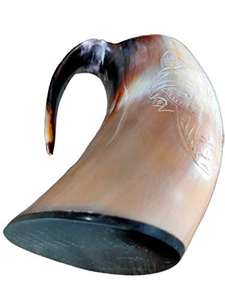 Jarra de Cuerno para Beber - Auténtica Taza Vikinga Hecha a Mano para Hidromiel, Cerveza y Ale - Jarra Medieval Original - Product Image 2