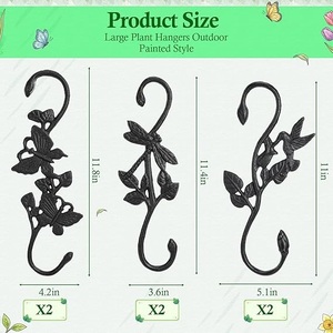 Steel Butterfly Garden <b>Hook</b> Handmade Wall Mounted Waterproof Durable Eco-Friendly Single <b>Hook</b> Coat Hanger <b>Black</b> Animal Design - Product Image 4